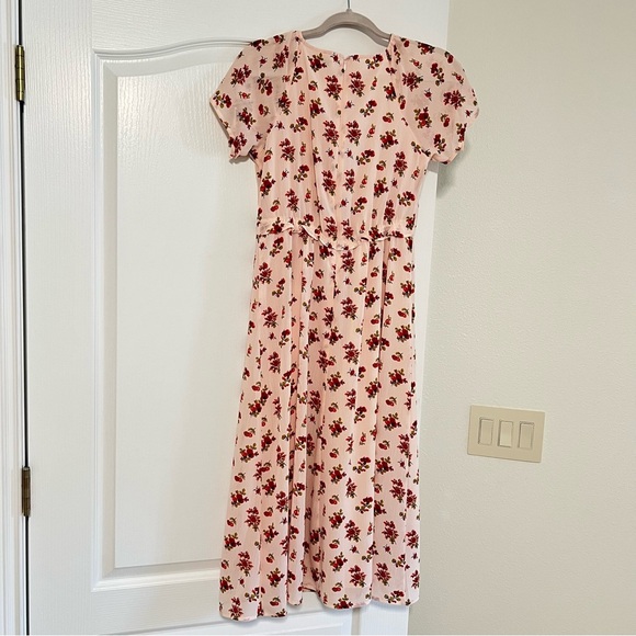 Madewell tie sleeve ruffle waist midi dress - Picture 4 of 5